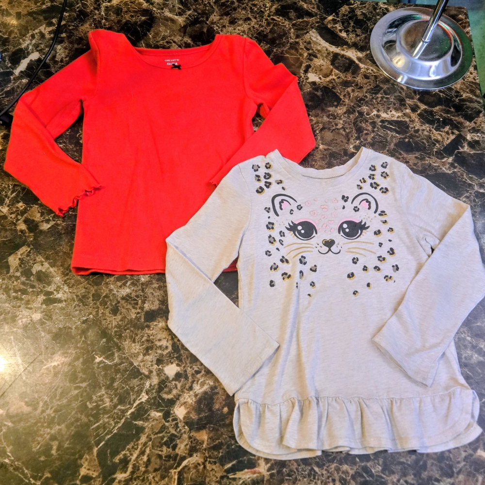 Red and Cream Kids Long Sleeve Tops